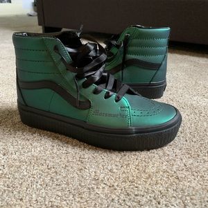 no longer in stocks, harry potter slytherin high top vans.